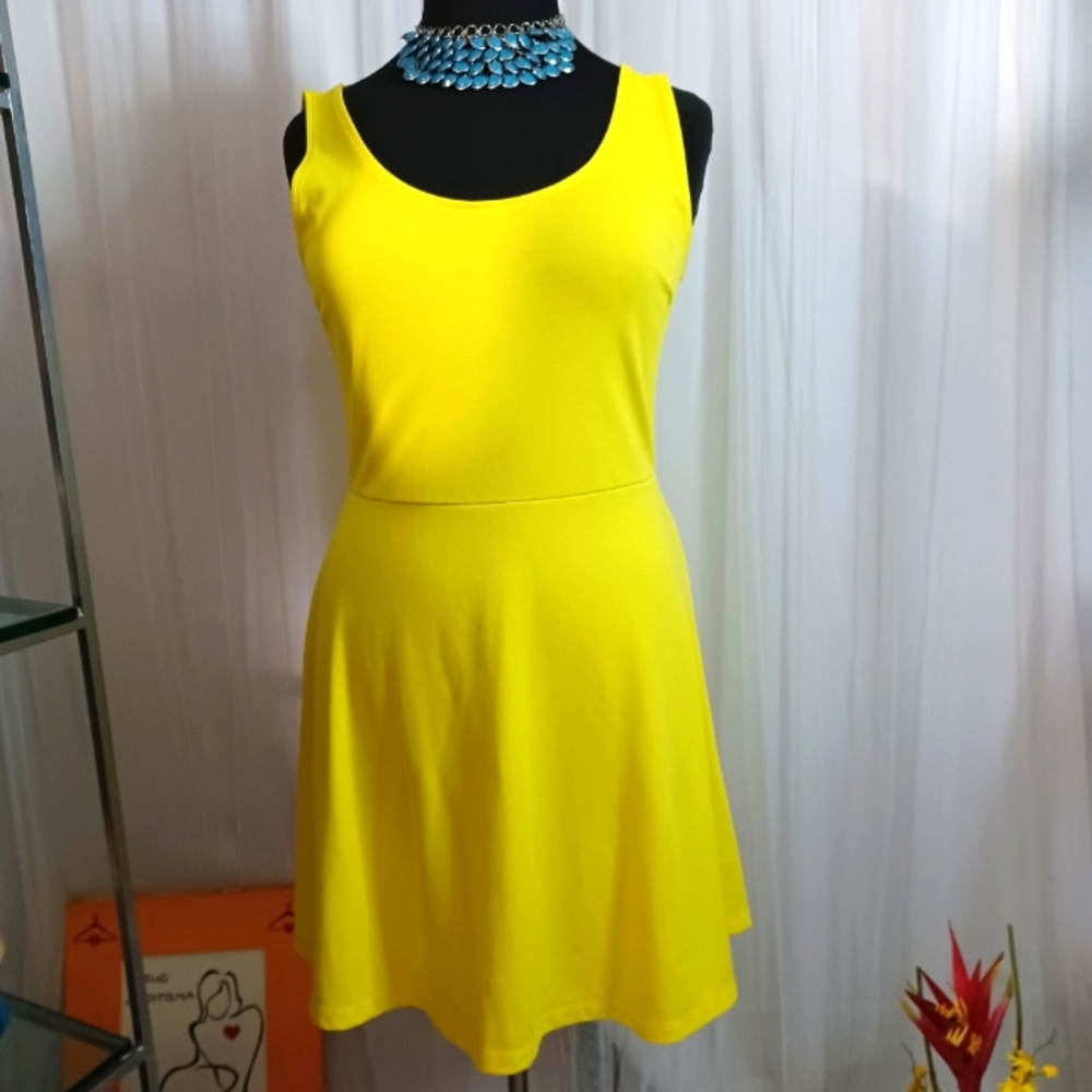 H&M Sleeveless Dress, Size:L" Yellow Color